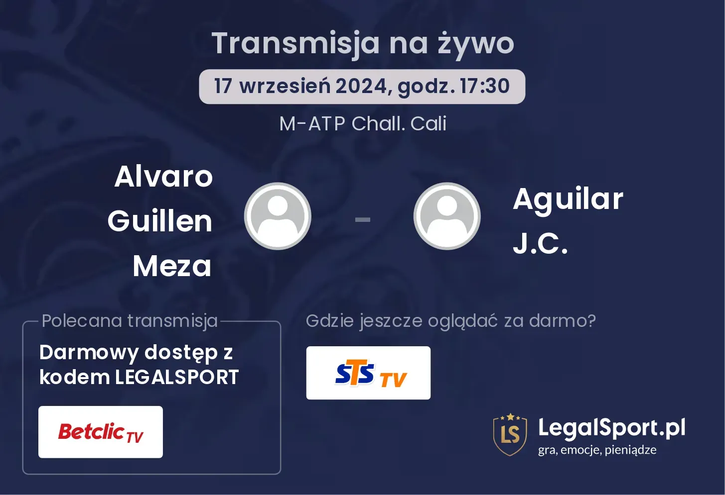 Alvaro Guillen Meza - Aguilar J.C. transmisja na żywo