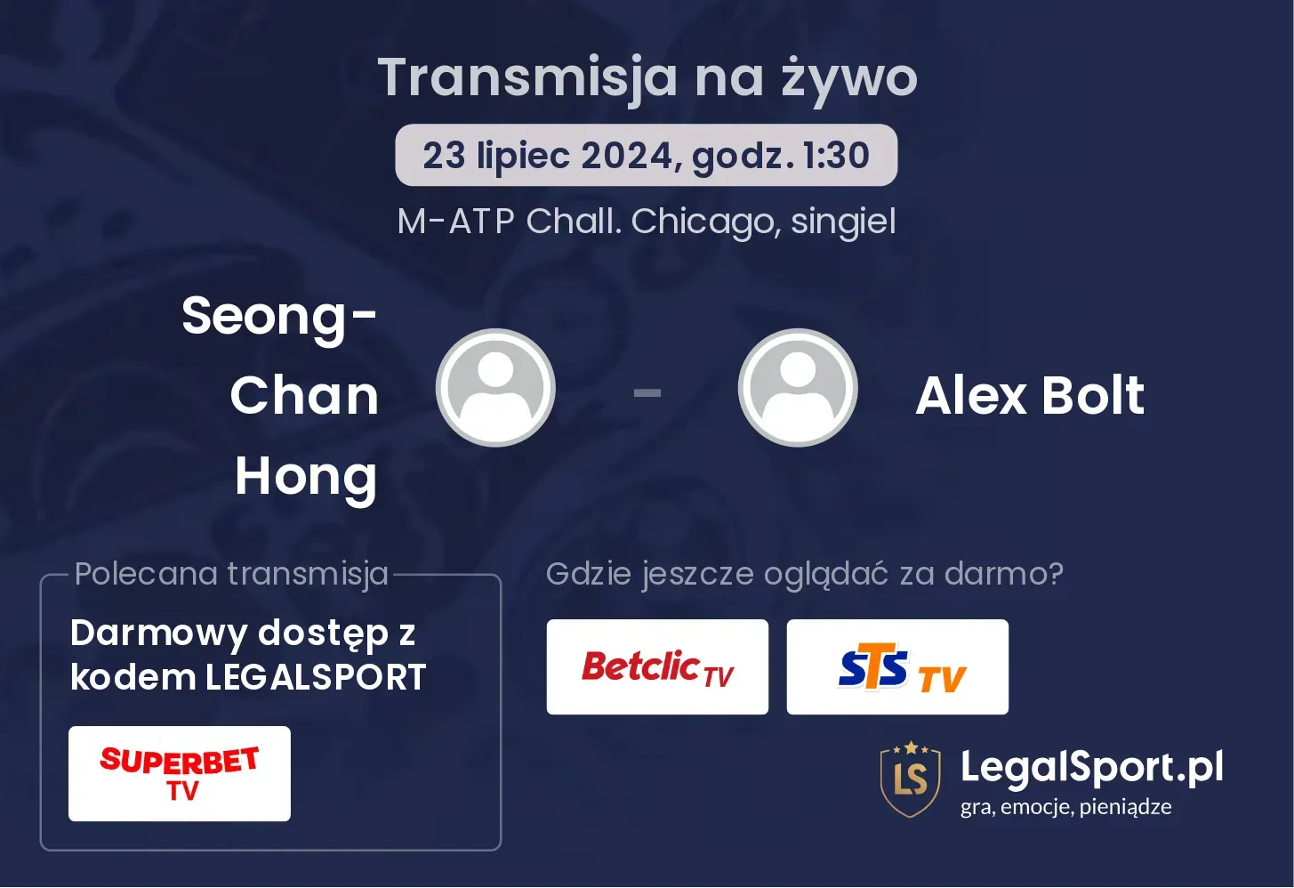 Seong-Chan Hong - Alex Bolt transmisja na żywo