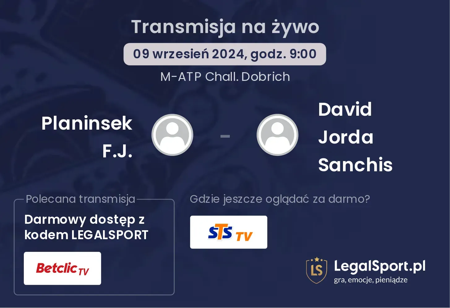 Planinsek F.J. - David Jorda Sanchis transmisja na żywo