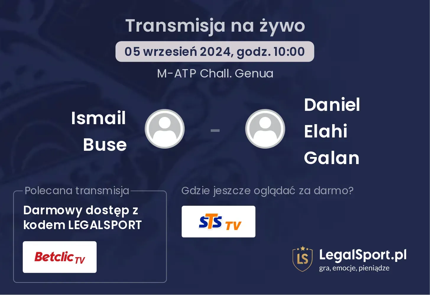 Ismail Buse - Daniel Elahi Galan transmisja na żywo