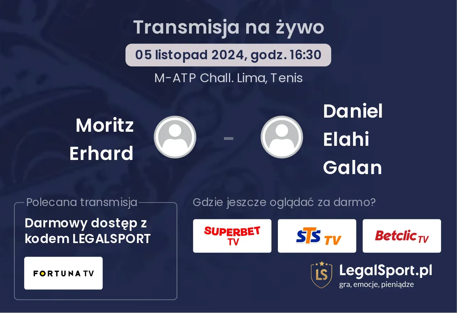 Moritz Erhard - Daniel Elahi Galan transmisja na żywo