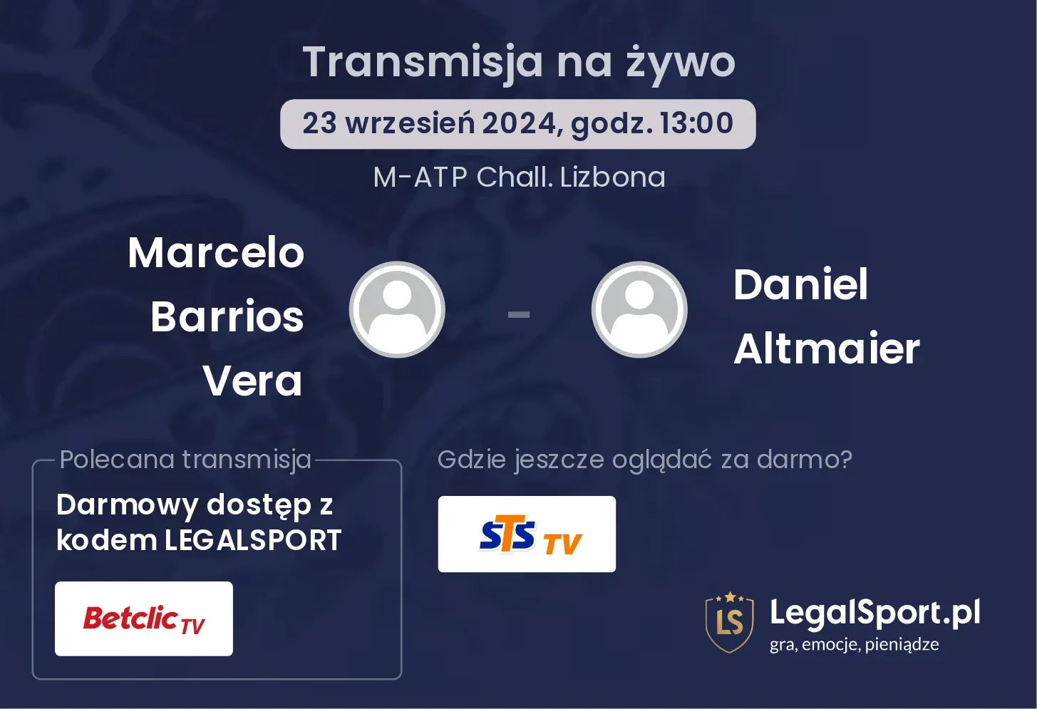 Marcelo Barrios Vera  - Daniel Altmaier transmisja na żywo