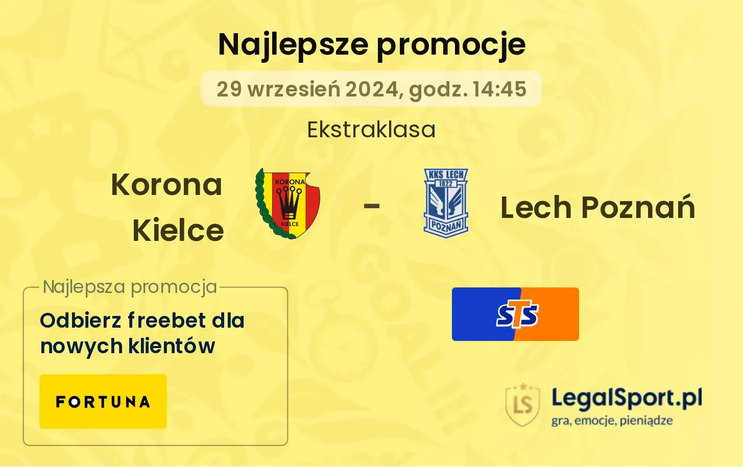 Korona Kielce - Lech Poznań promocje bonusy na mecz