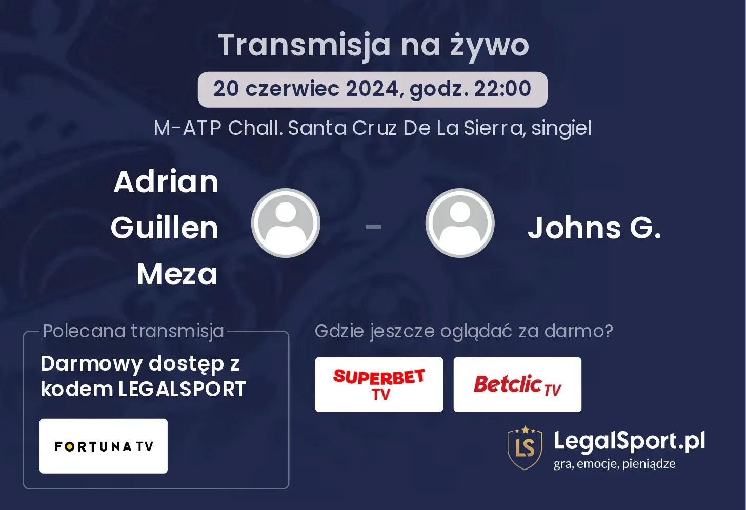 Adrian Guillen Meza - Johns G. transmisja na żywo