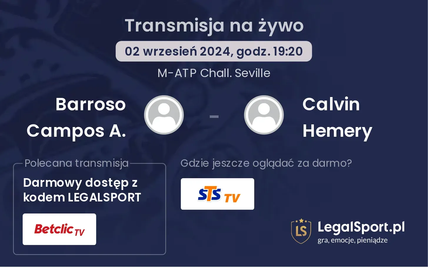 Barroso Campos A. - Calvin Hemery transmisja na żywo