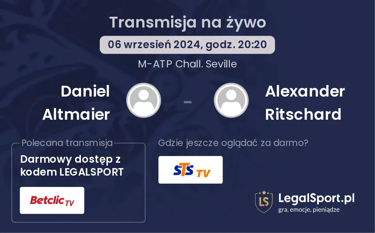 Daniel Altmaier - Alexander Ritschard transmisja na żywo