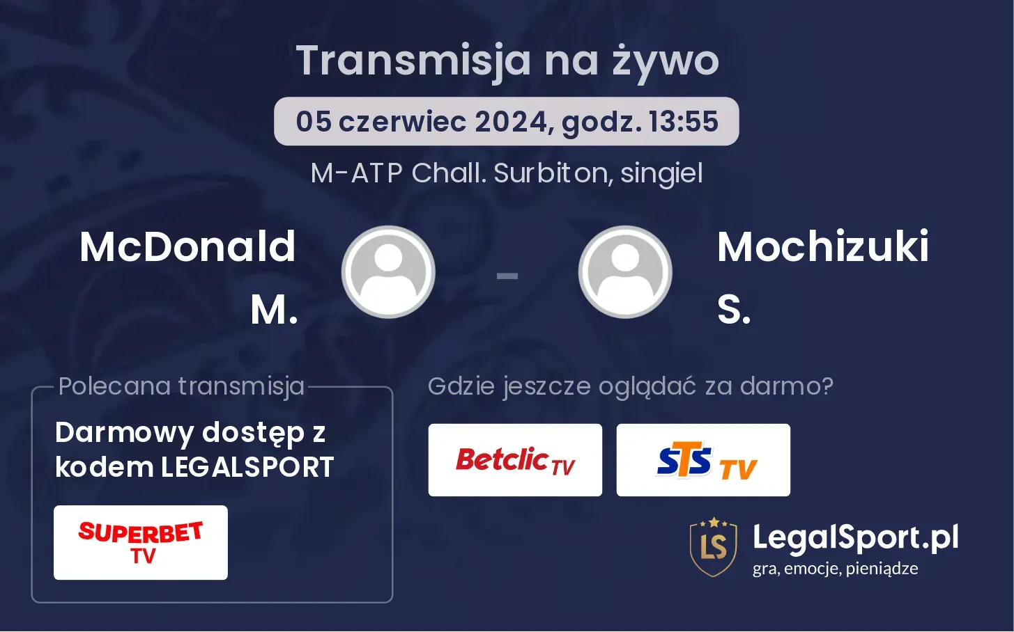 McDonald M. - Mochizuki S. transmisja na żywo