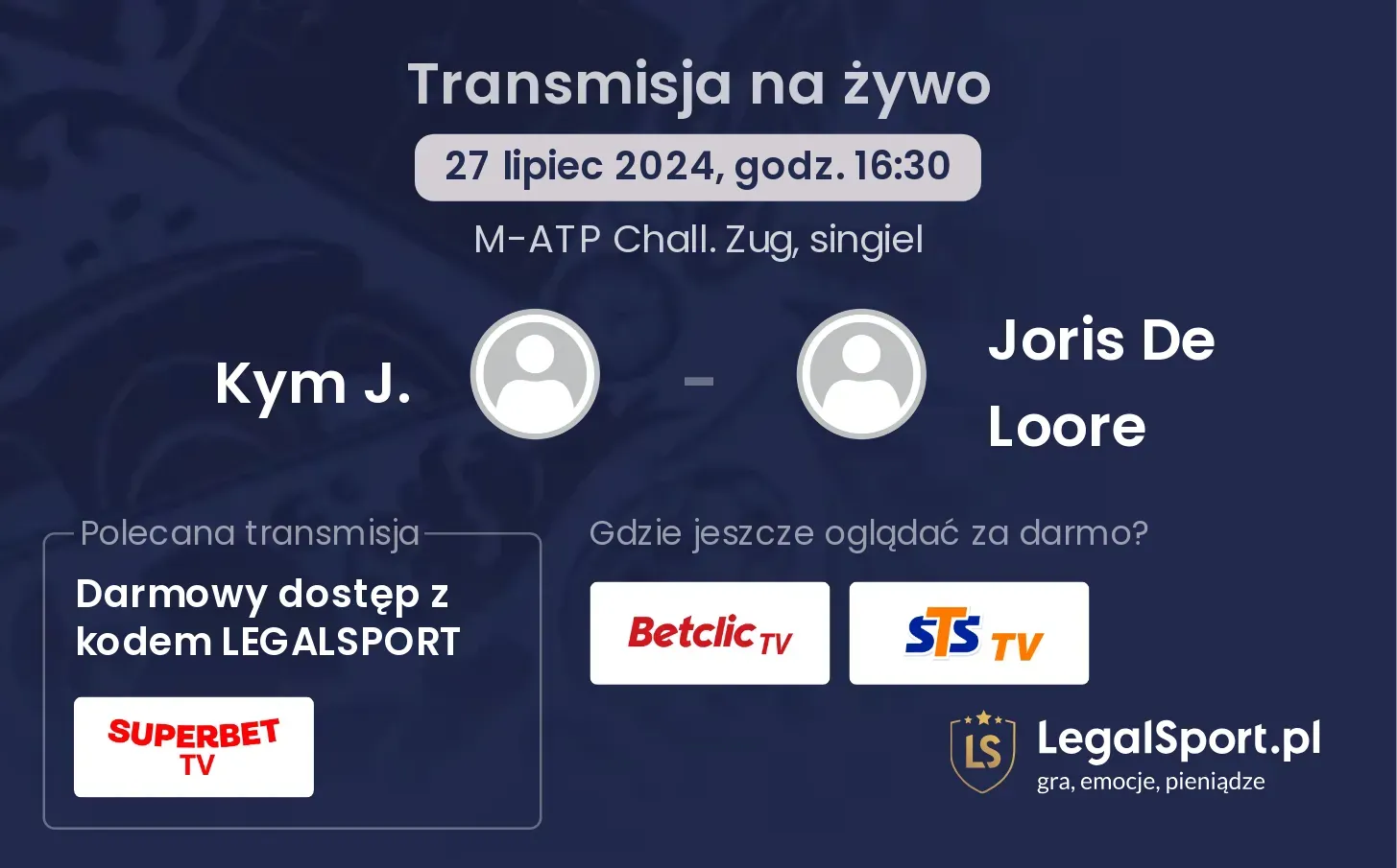 Kym J. - Joris De Loore transmisja na żywo