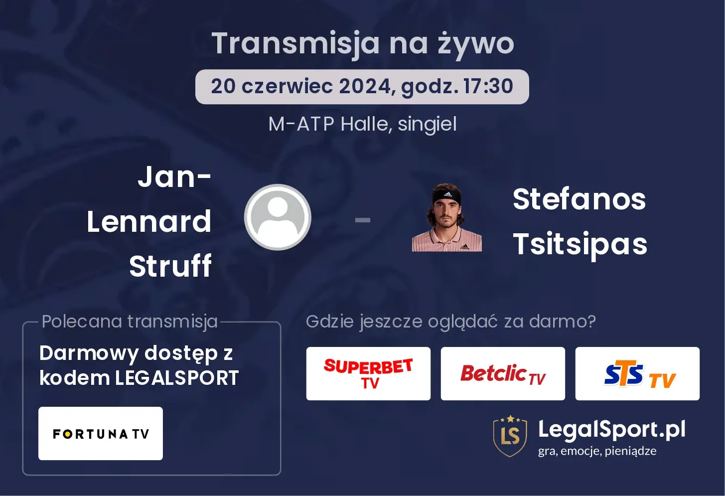 Jan-Lennard Struff - Stefanos Tsitsipas transmisja na żywo