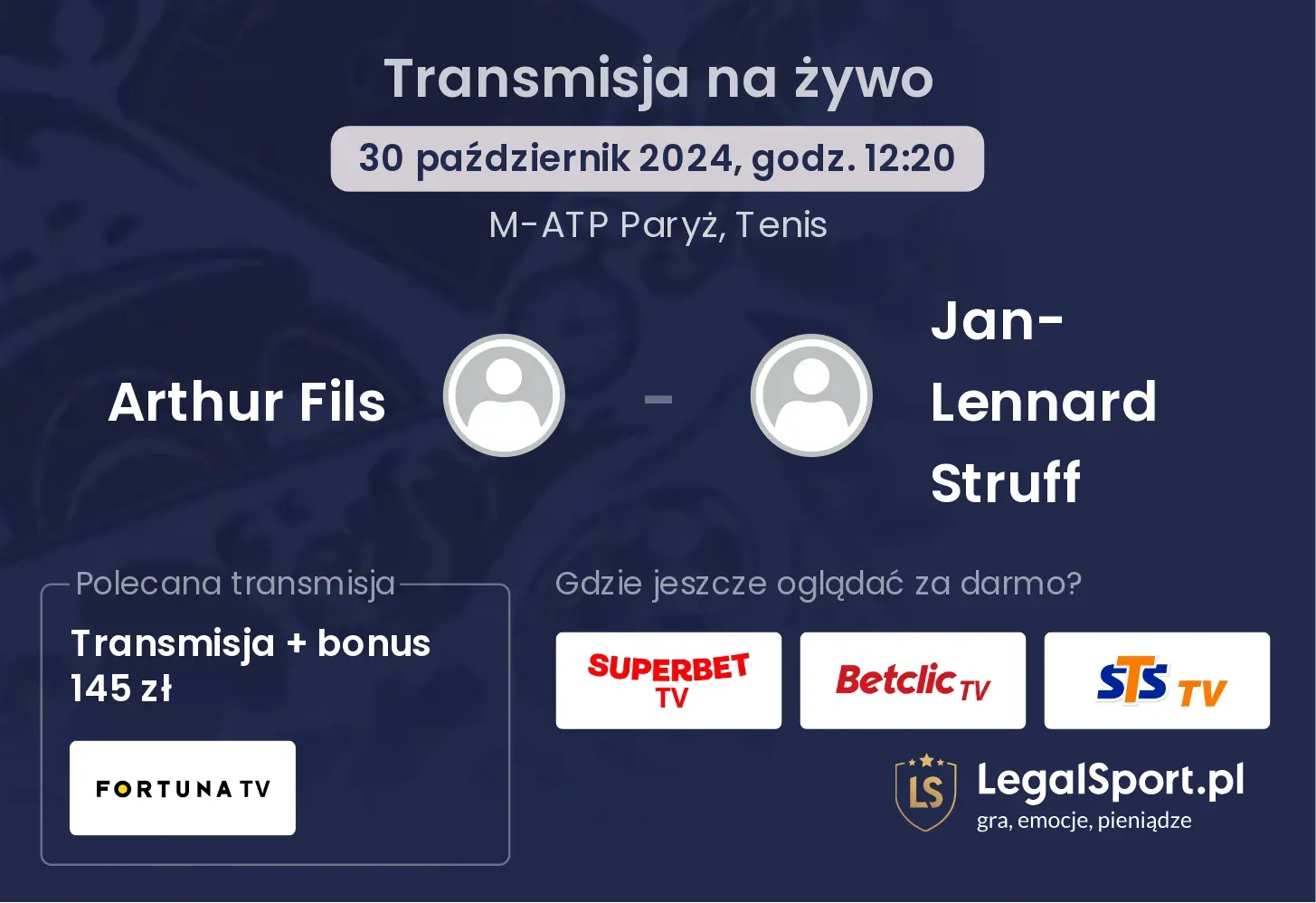 Arthur Fils - Jan-Lennard Struff transmisja na żywo