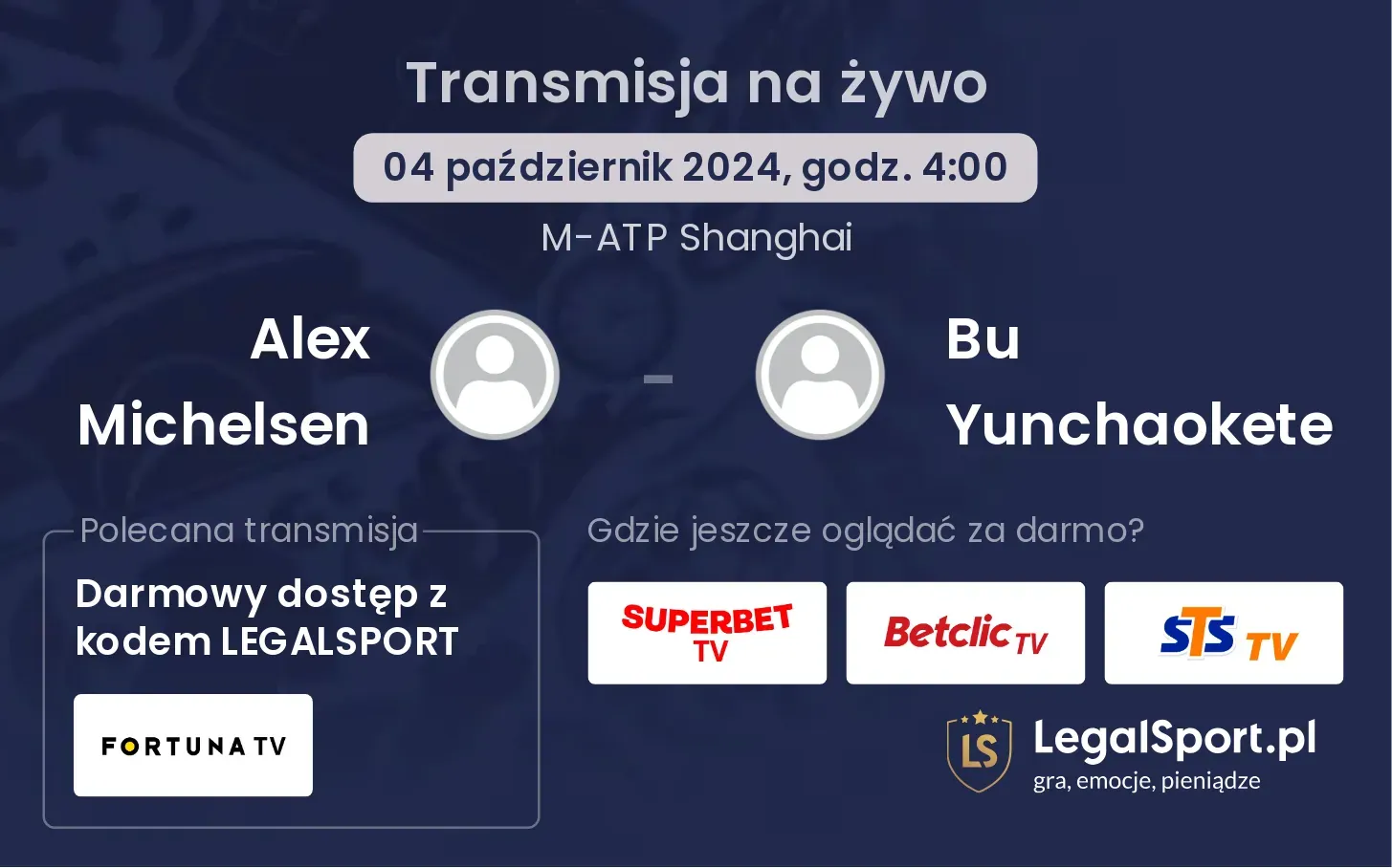 Alex Michelsen - Bu Yunchaokete transmisja na żywo