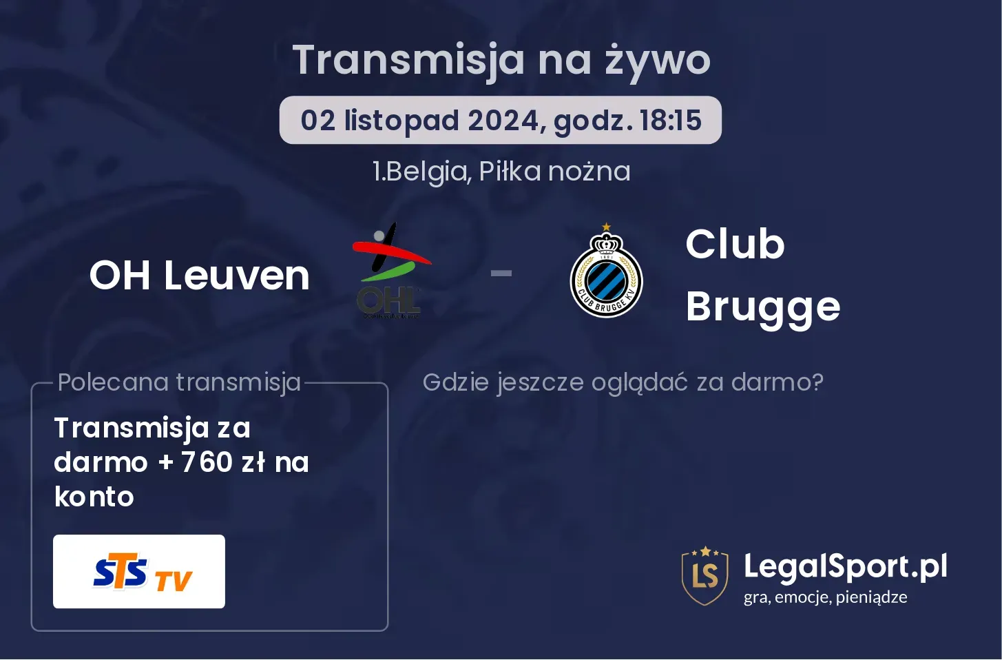 OH Leuven - Club Brugge transmisja na żywo