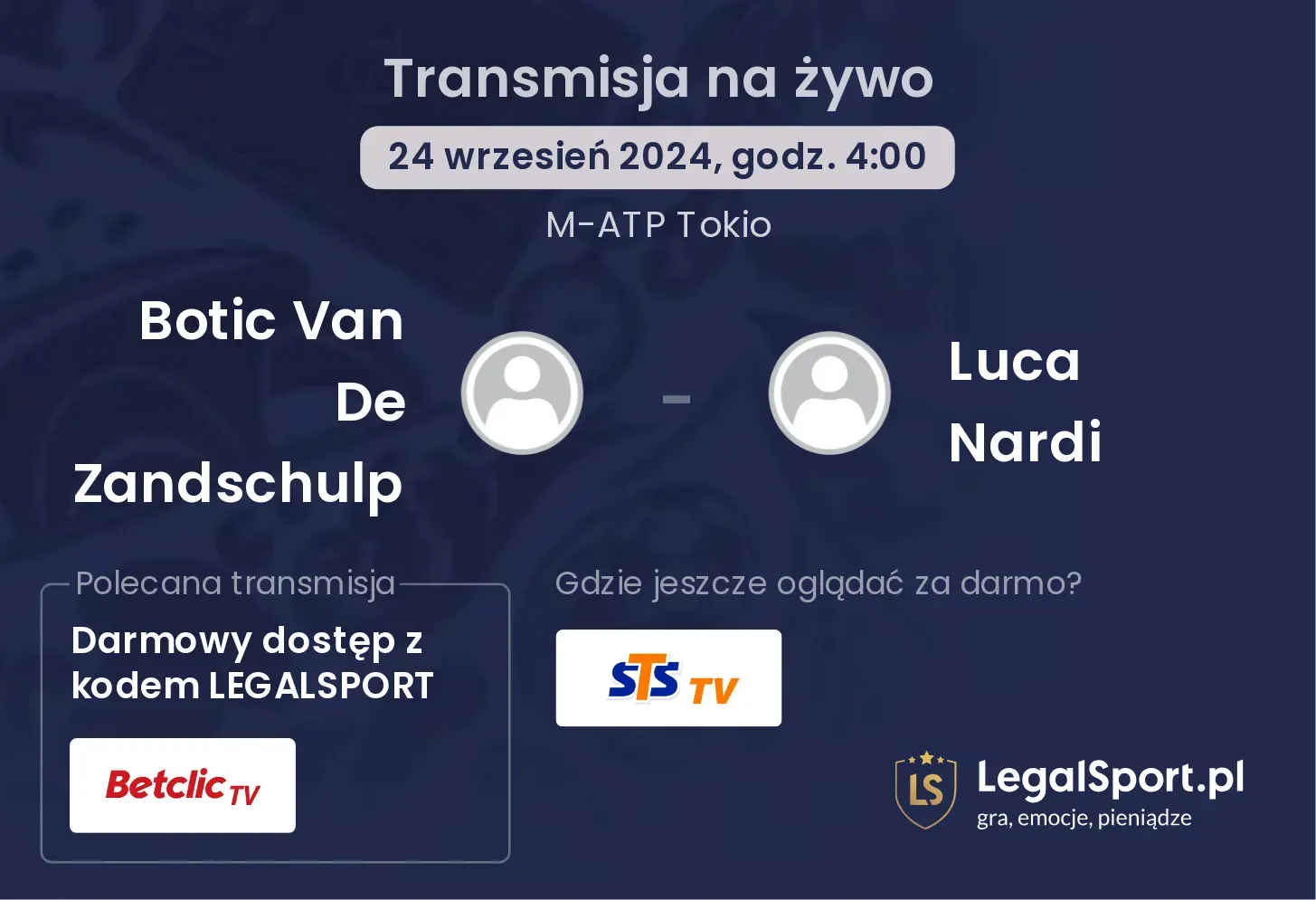 Botic Van De Zandschulp - Luca Nardi transmisja na żywo