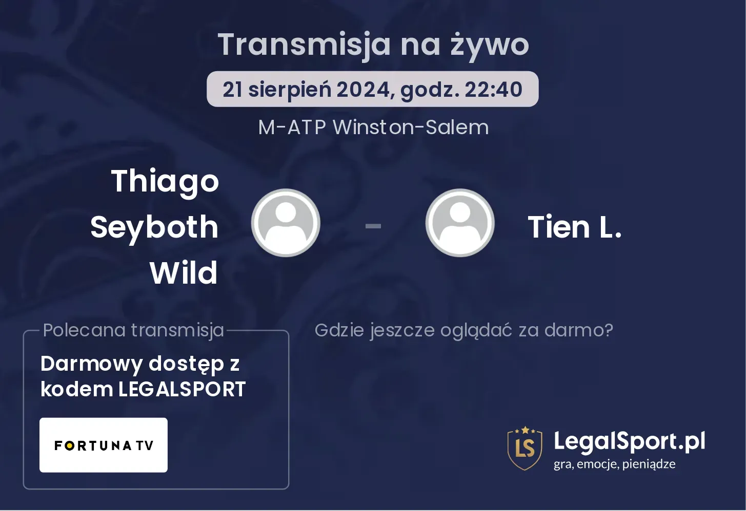 Thiago Seyboth Wild - Tien L. transmisja na żywo