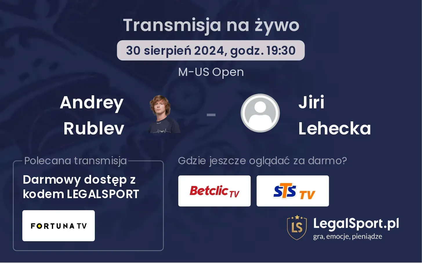 Andrey Rublev - Jiri Lehecka transmisja na żywo