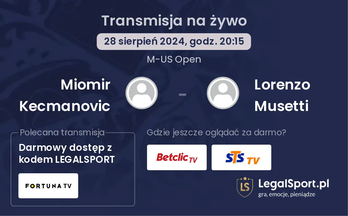 Miomir Kecmanovic - Lorenzo Musetti transmisja na żywo