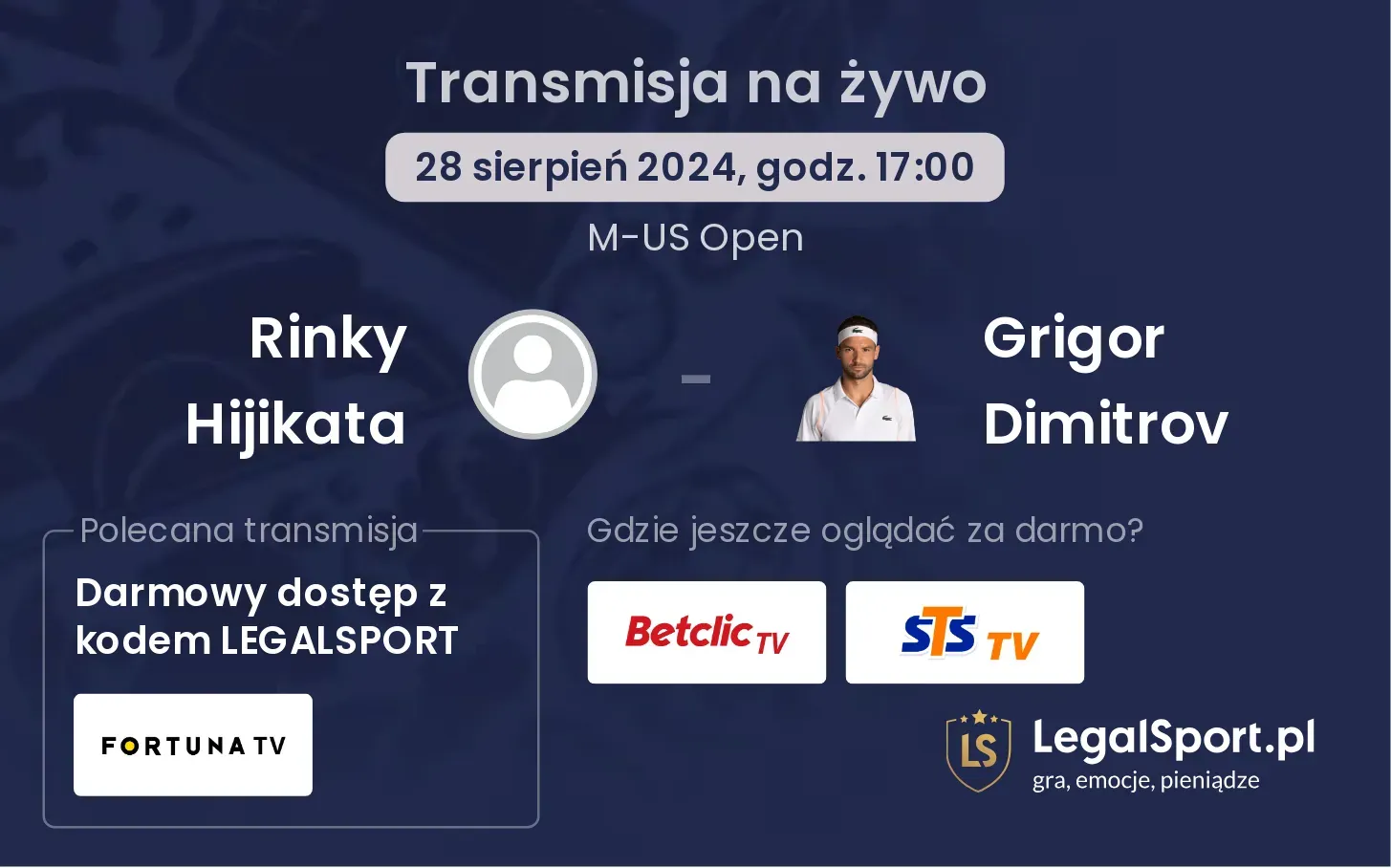 Rinky Hijikata - Grigor Dimitrov transmisja na żywo