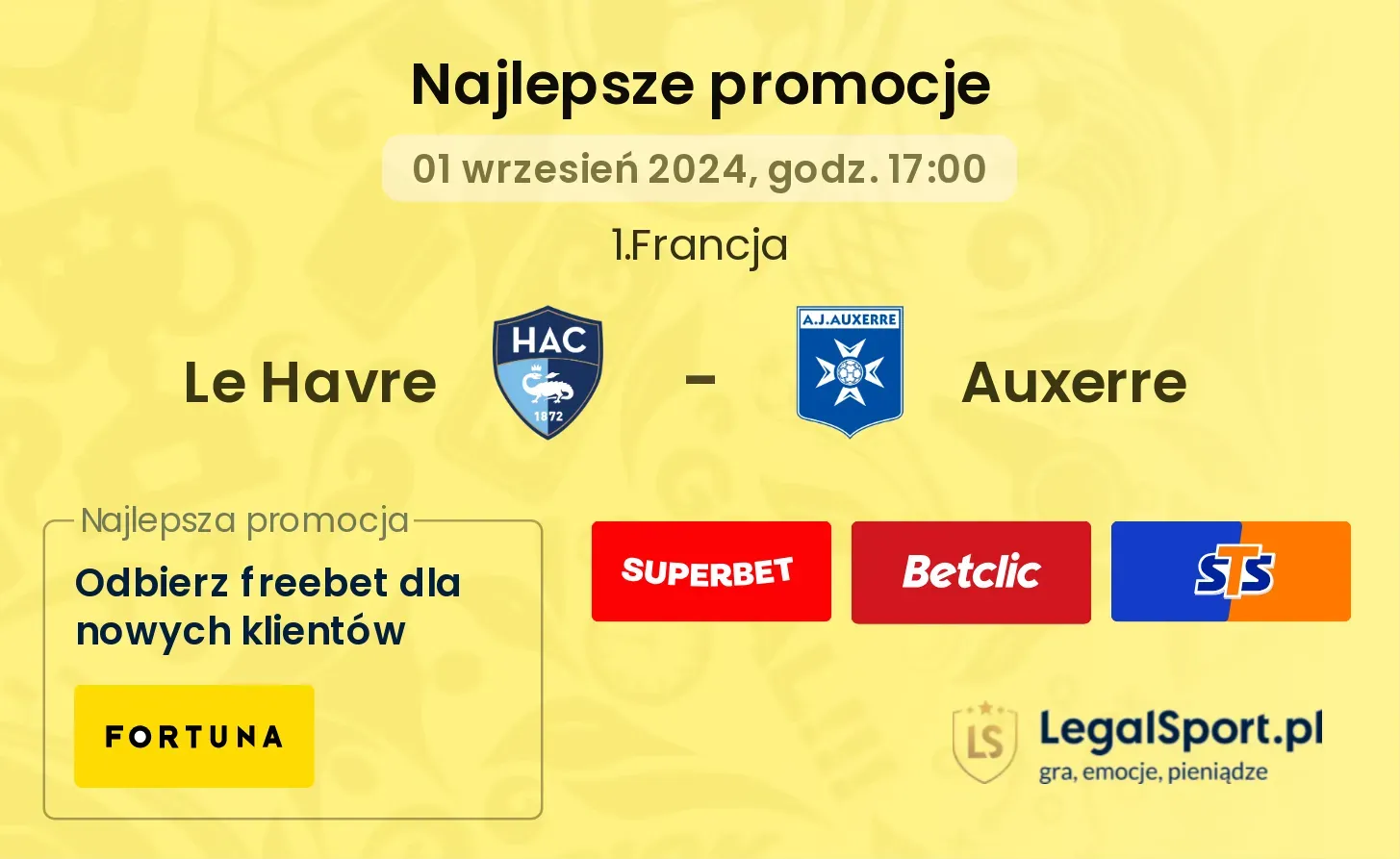 Le Havre - Auxerre promocje bonusy na mecz