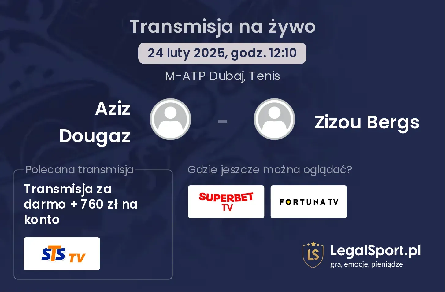 Aziz Dougaz - Zizou Bergs transmisja na żywo