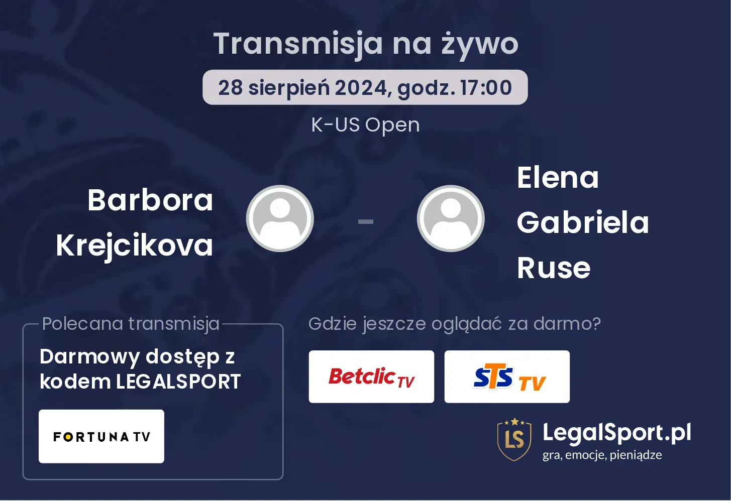 Barbora Krejcikova - Elena Gabriela Ruse gdzie oglądać? 28.08, godz. 17:00