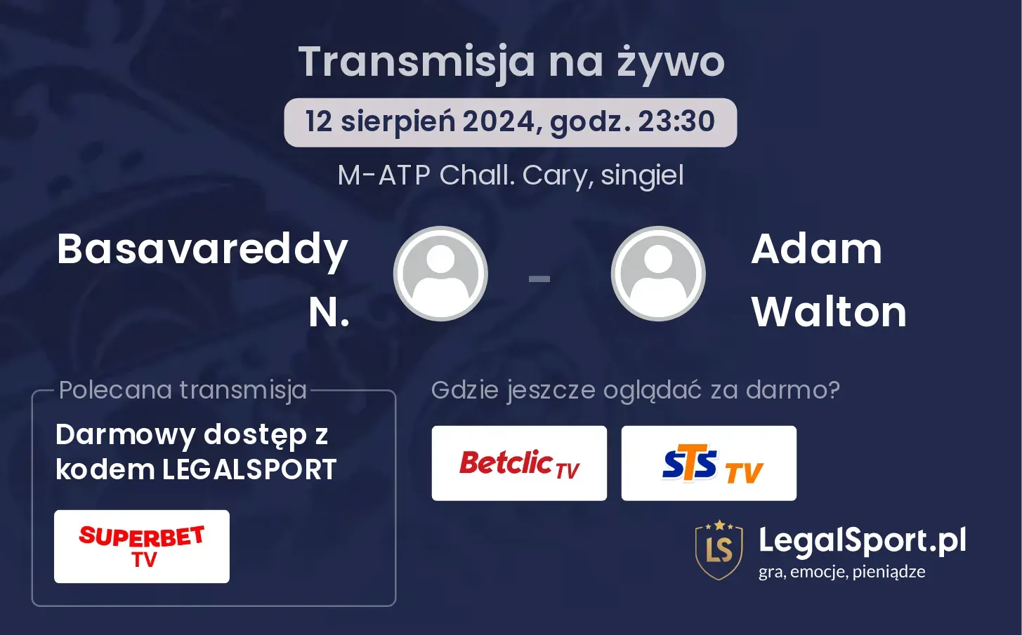 Basavareddy N. - Adam Walton gdzie oglądać za darmo? (12.08, godz. 23:30)