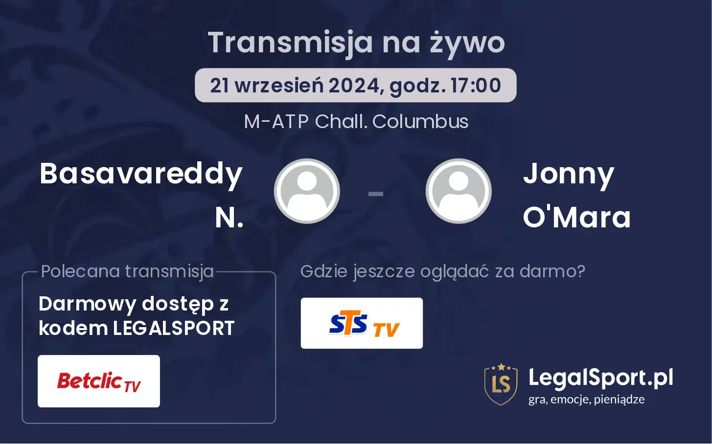 Basavareddy N. - Jonny O'Mara transmisja na żywo