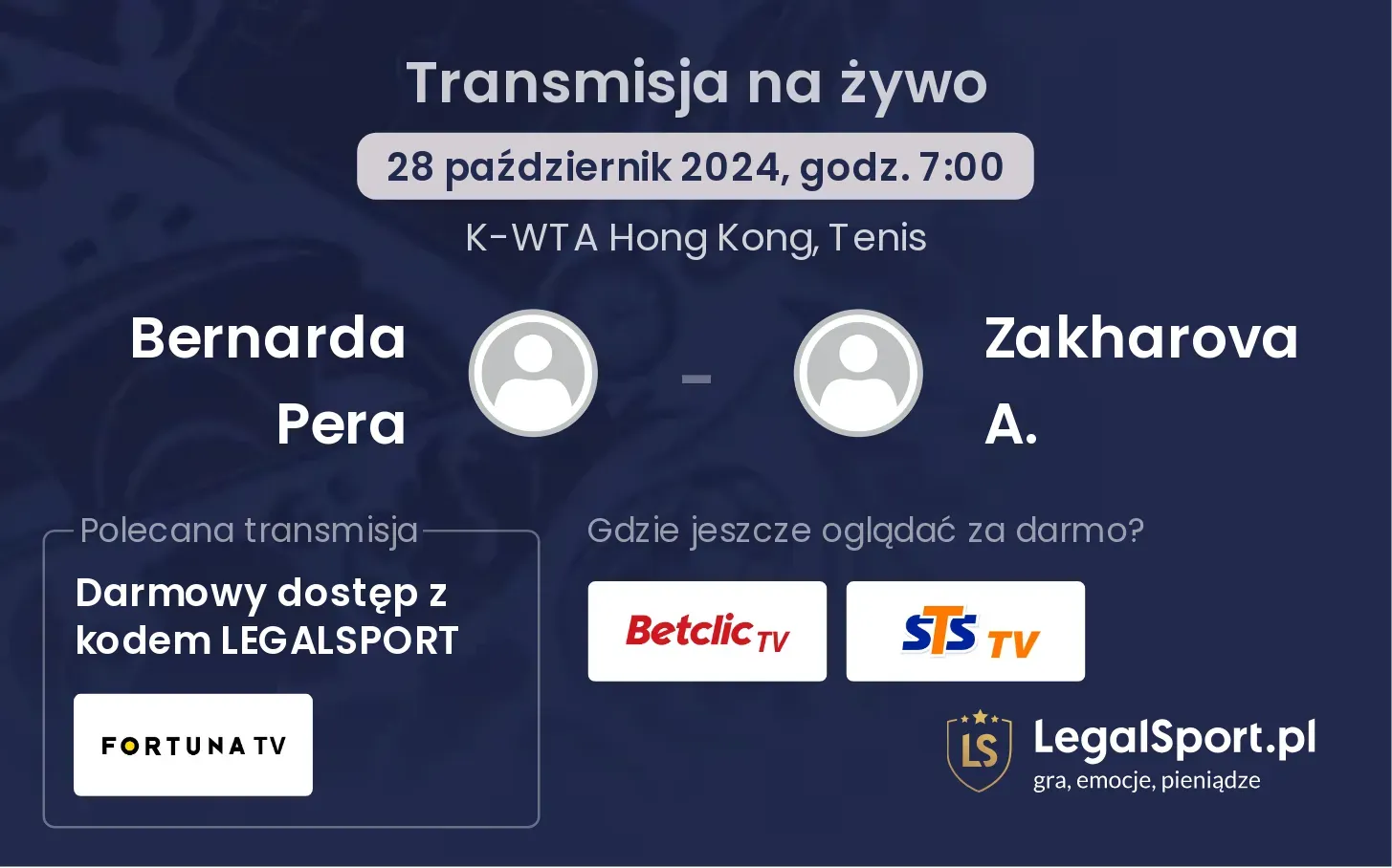 Bernarda Pera - Zakharova A. gdzie oglądać? 28.10, godz. 07:00