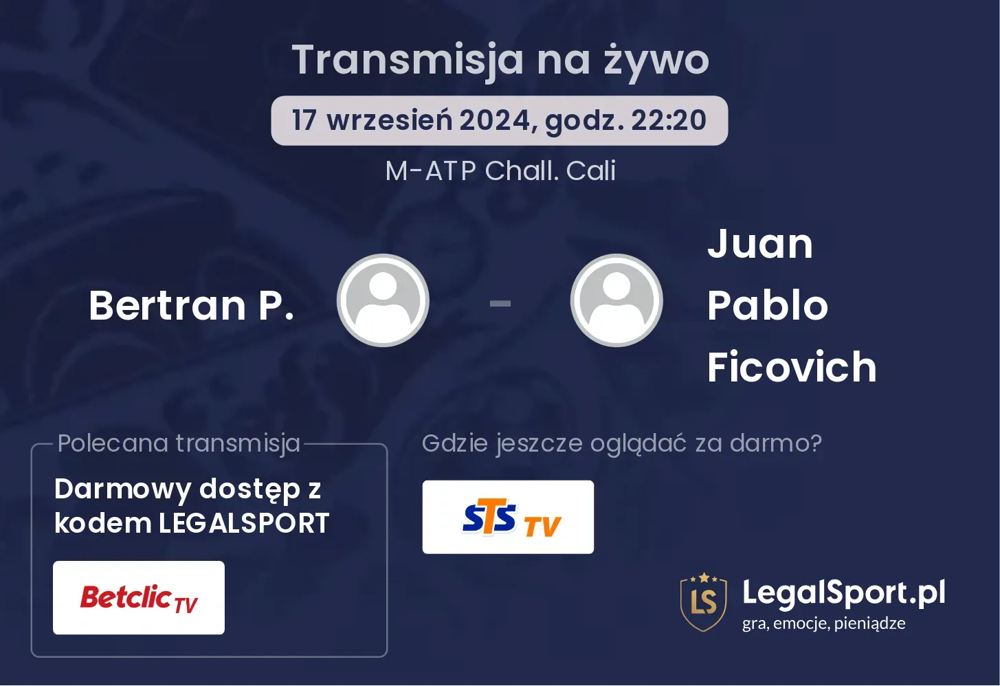 Bertran P. - Juan Pablo Ficovich transmisja na żywo