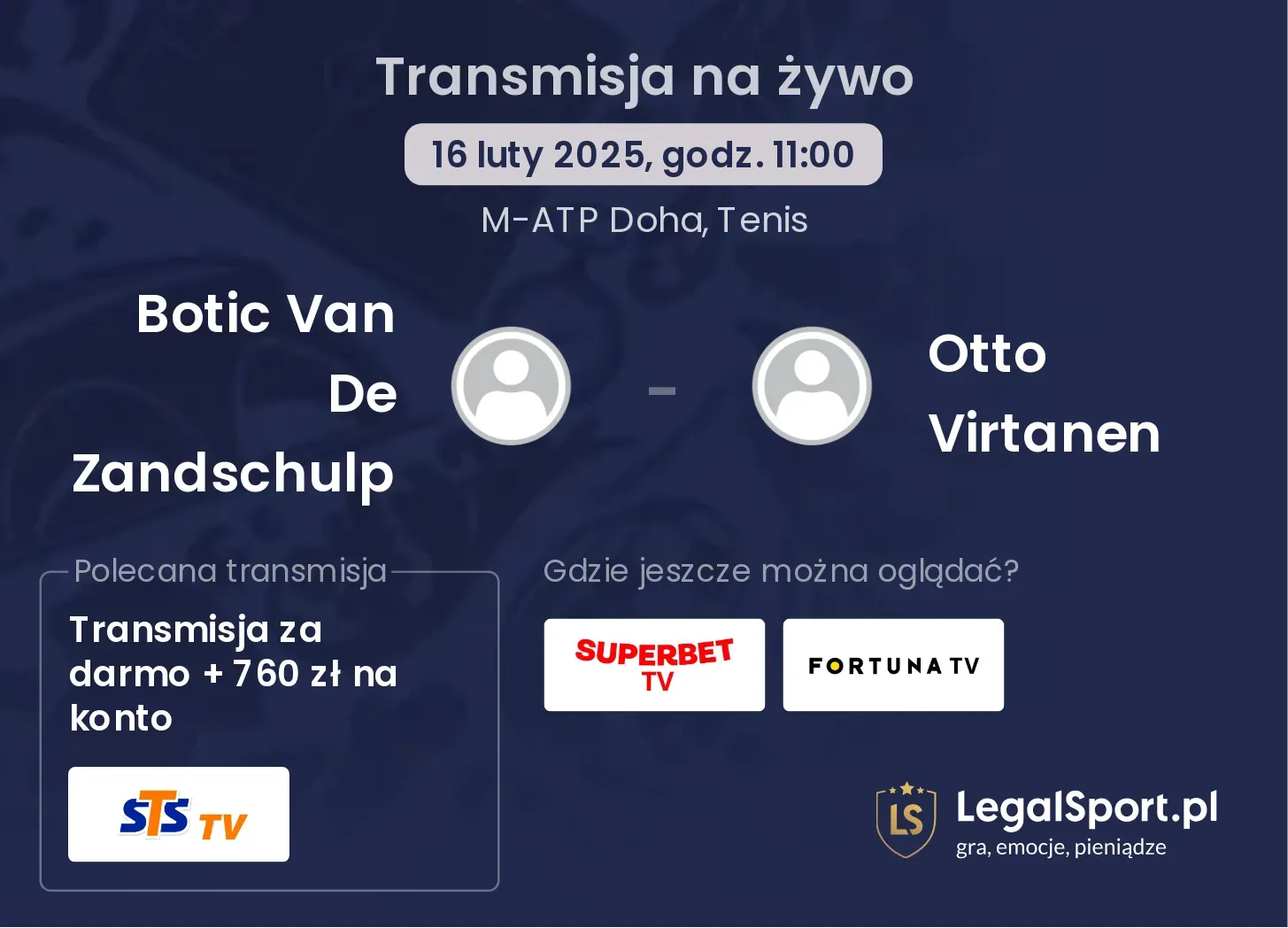 Botic Van De Zandschulp - Otto Virtanen transmisja na żywo