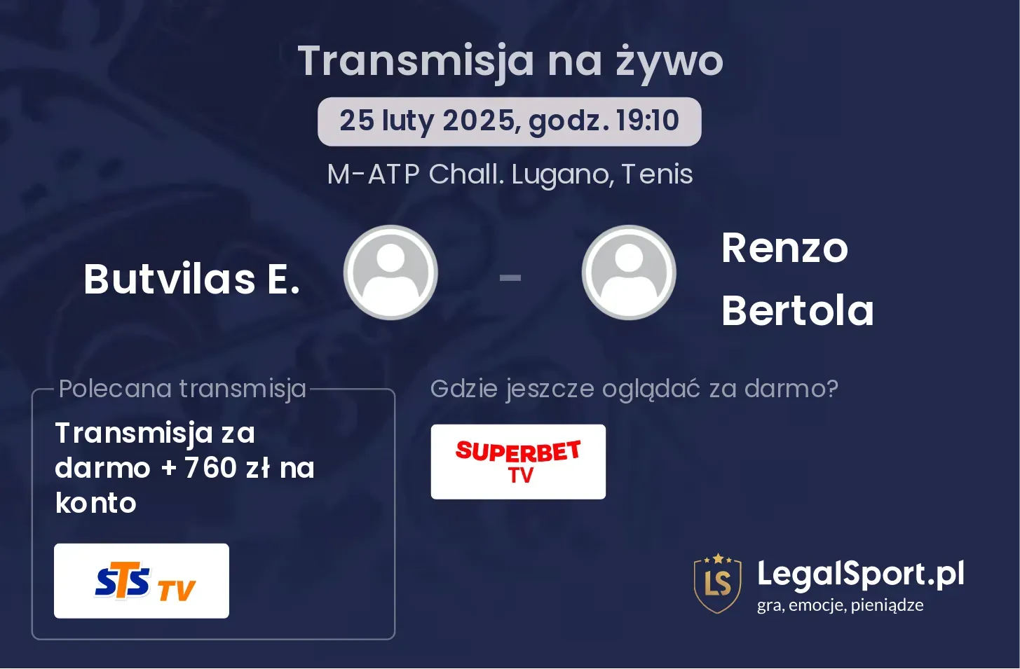 Butvilas E. - Renzo Bertola transmisja na żywo