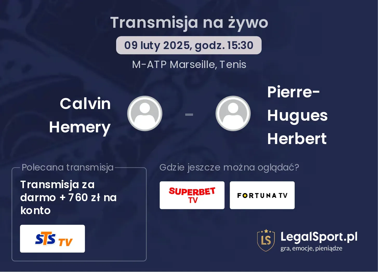 Calvin Hemery - Pierre-Hugues Herbert transmisja na żywo