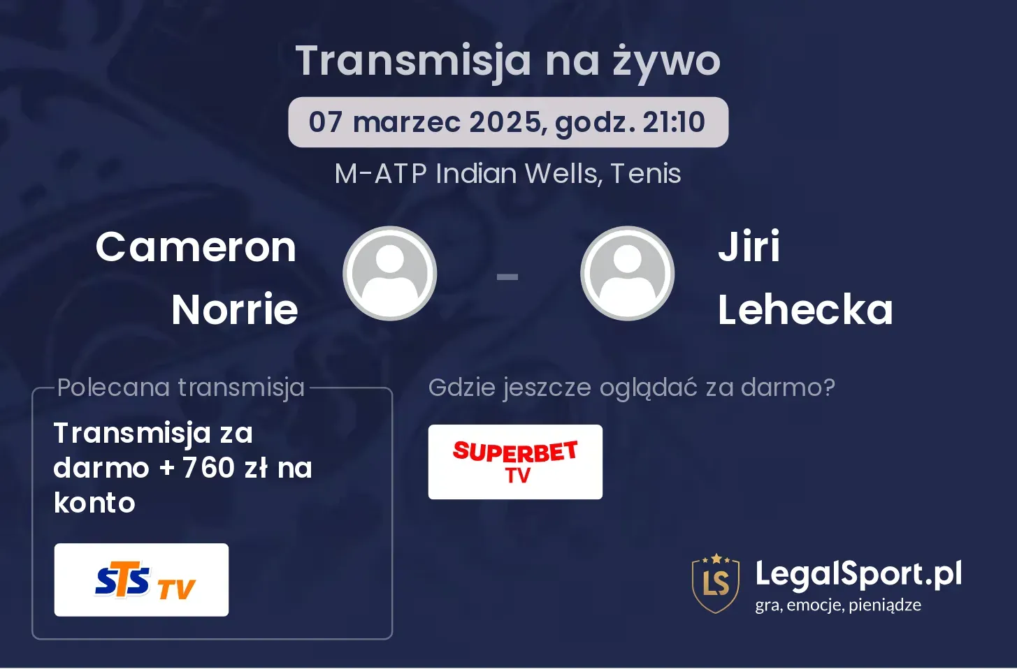 Cameron Norrie - Jiri Lehecka transmisja na żywo