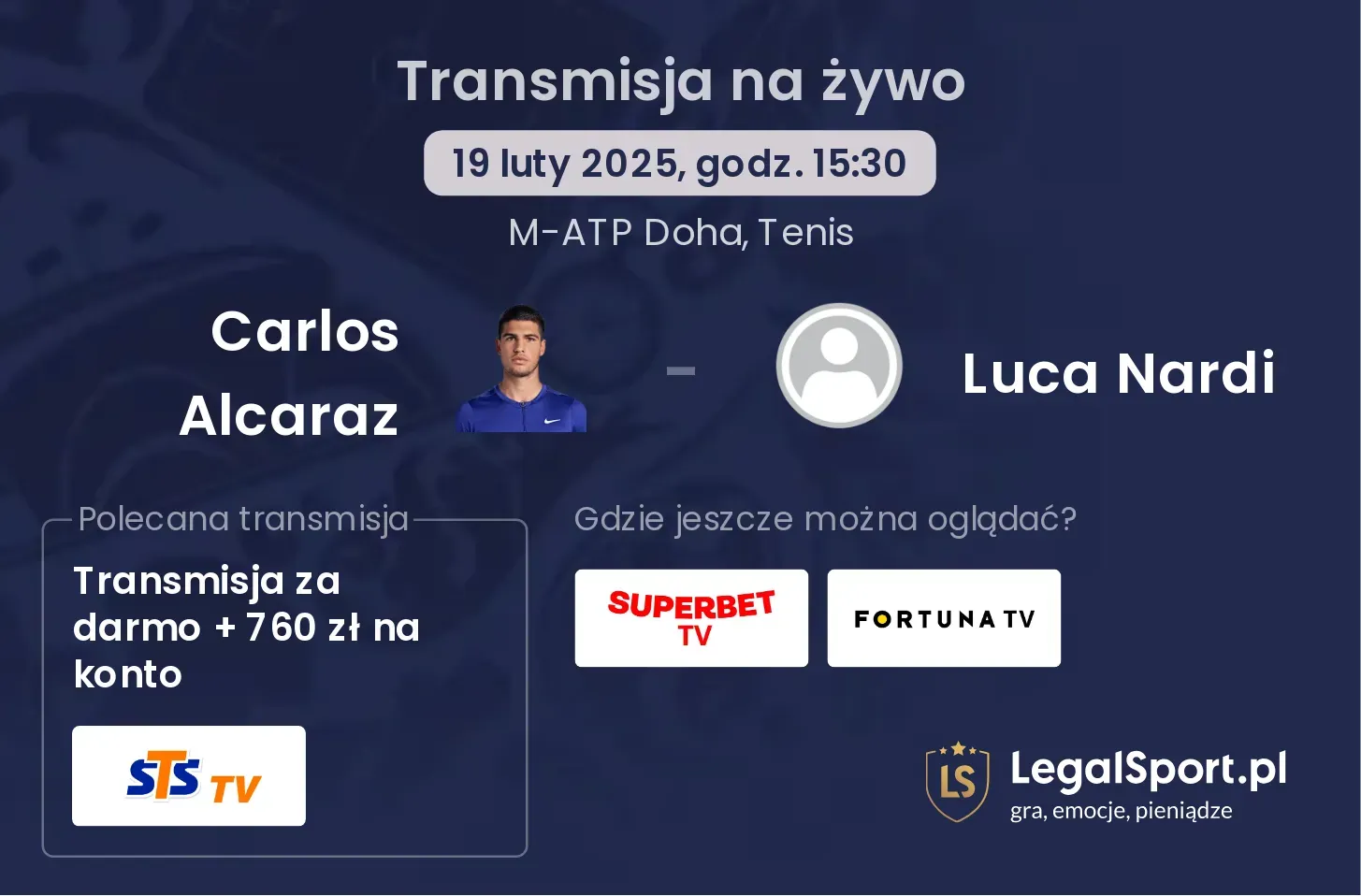 Carlos Alcaraz - Luca Nardi transmisja na żywo