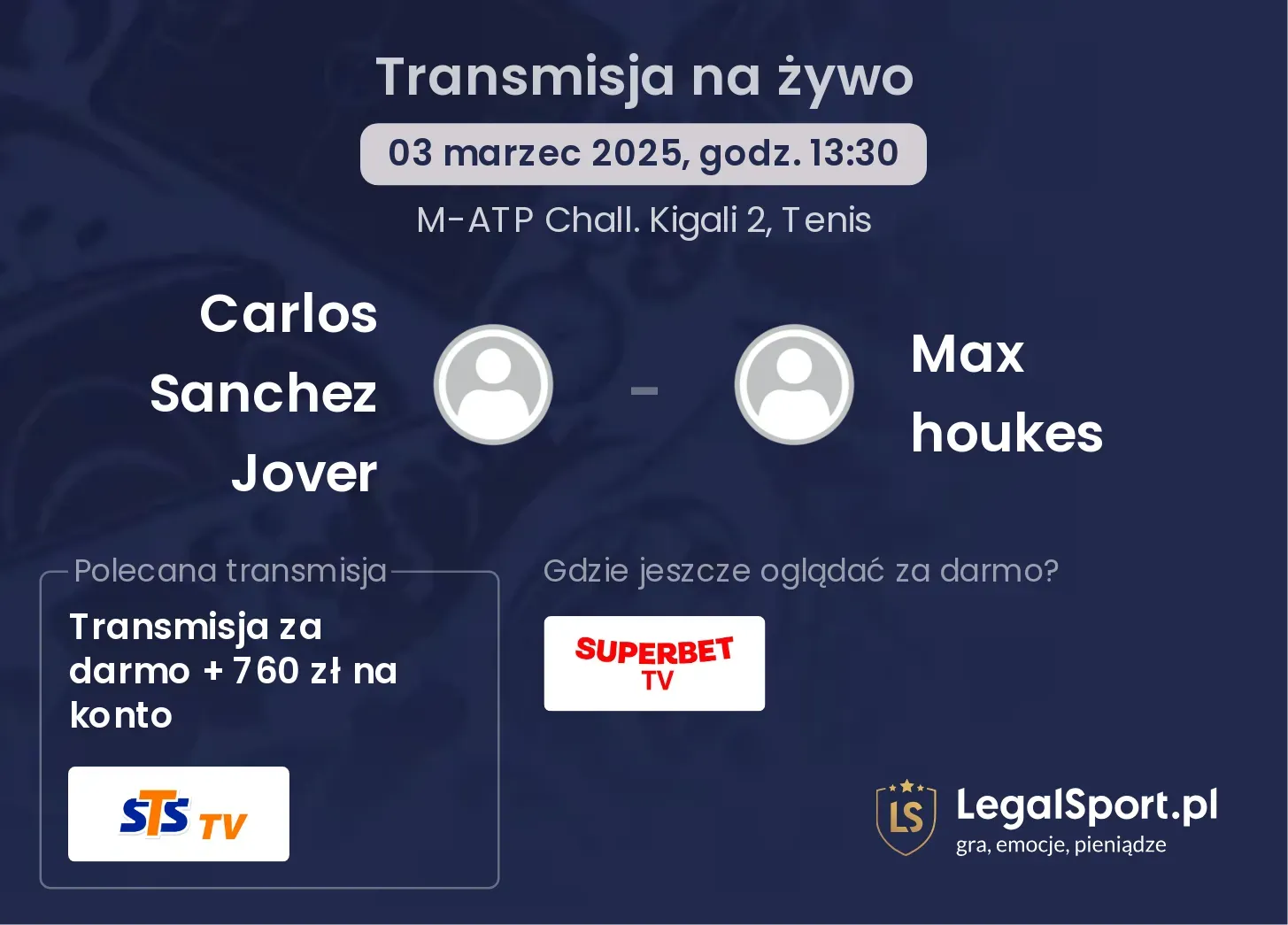 Carlos Sanchez Jover - Max houkes  transmisja na żywo