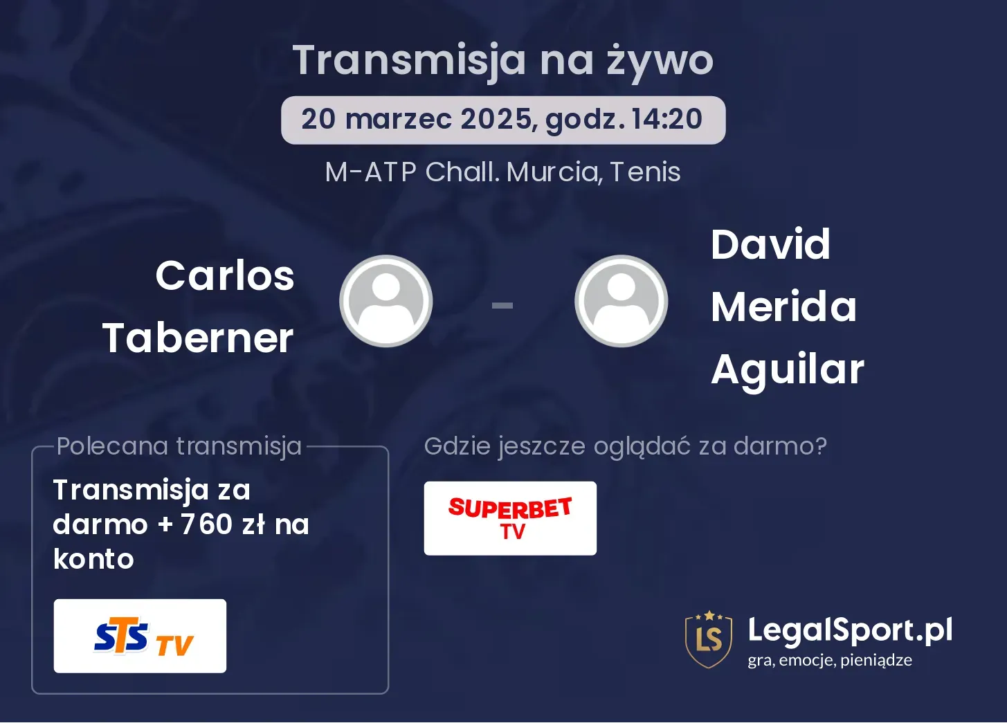 Carlos Taberner - David Merida Aguilar transmisja na żywo