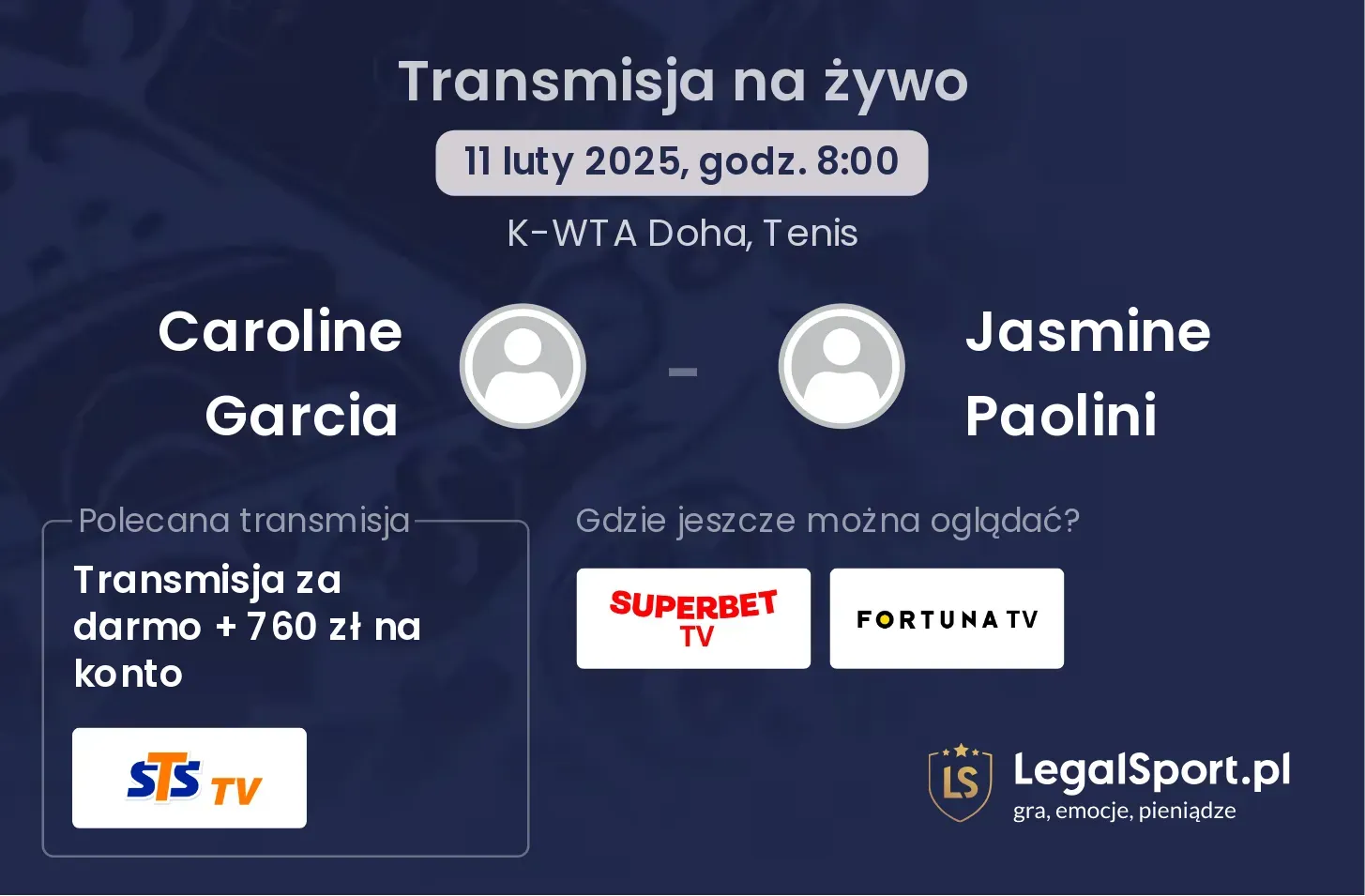 Caroline Garcia - Jasmine Paolini transmisja na żywo