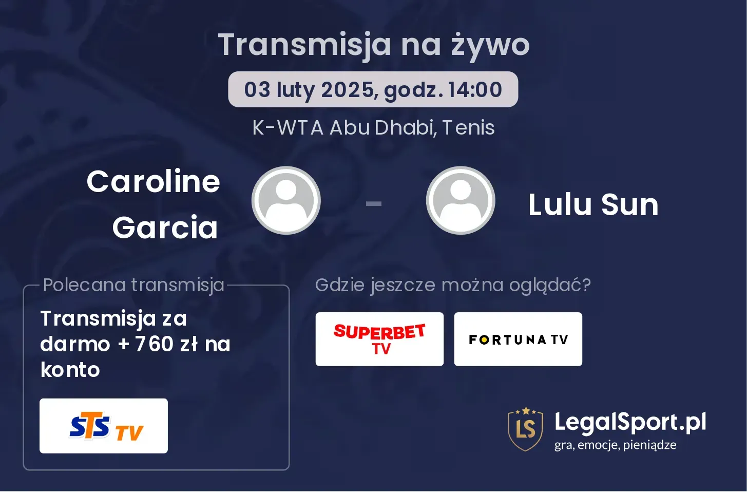 Caroline Garcia - Lulu Sun transmisja na żywo