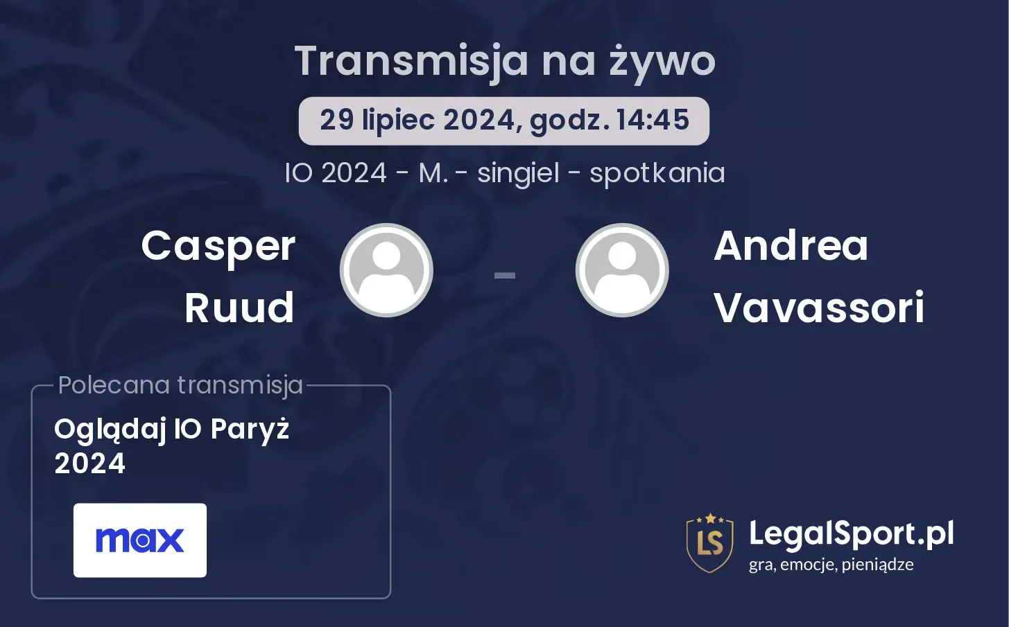 Casper Ruud - Andrea Vavassori transmisja na żywo