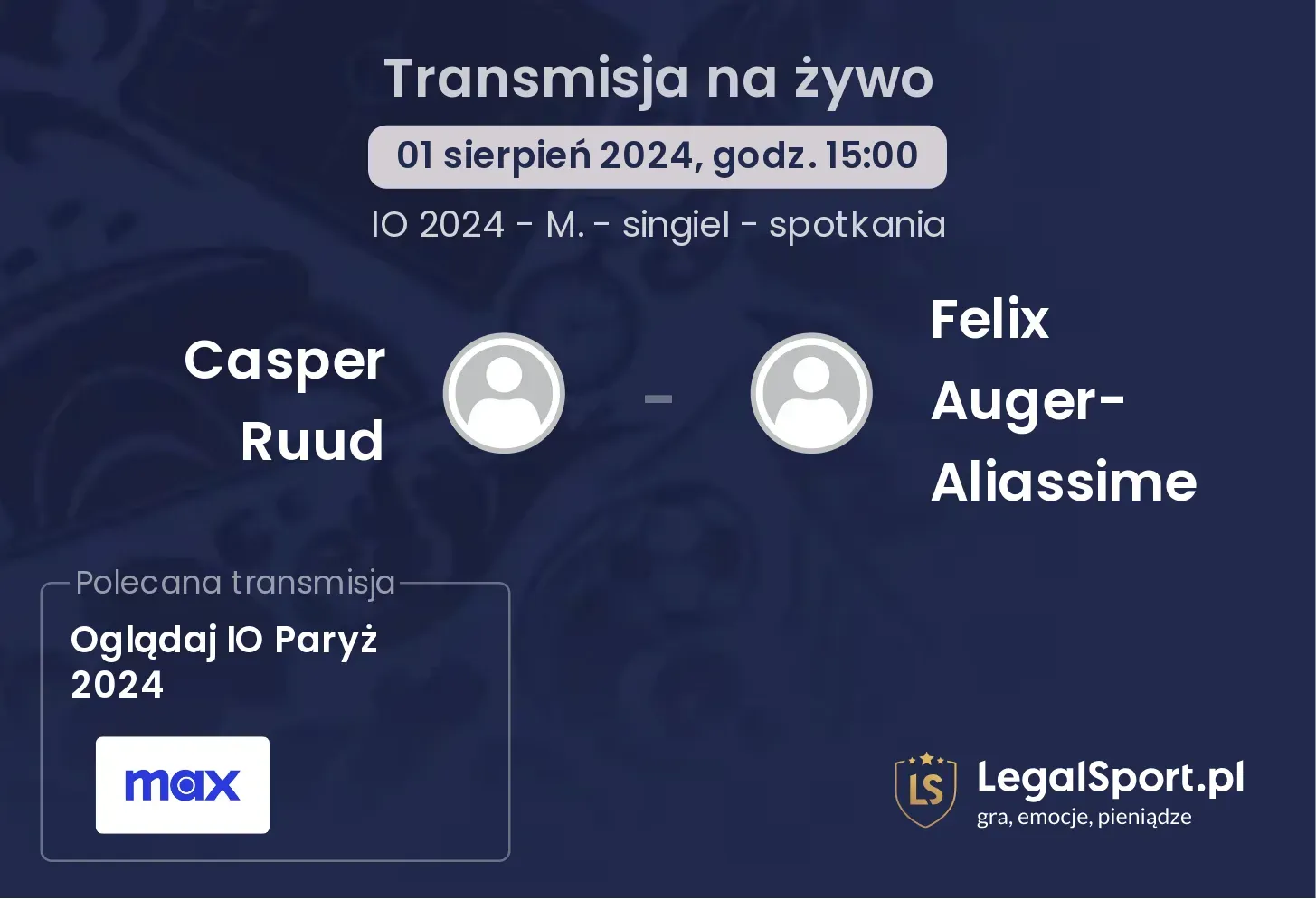 Casper Ruud - Felix Auger-Aliassime transmisja na żywo