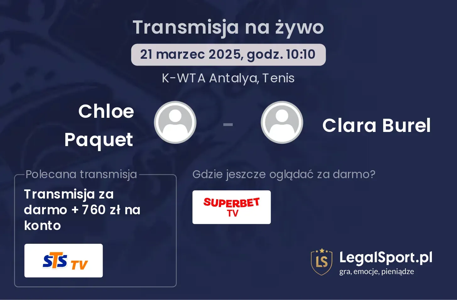 Chloe Paquet - Clara Burel gdzie oglądać transmisję?