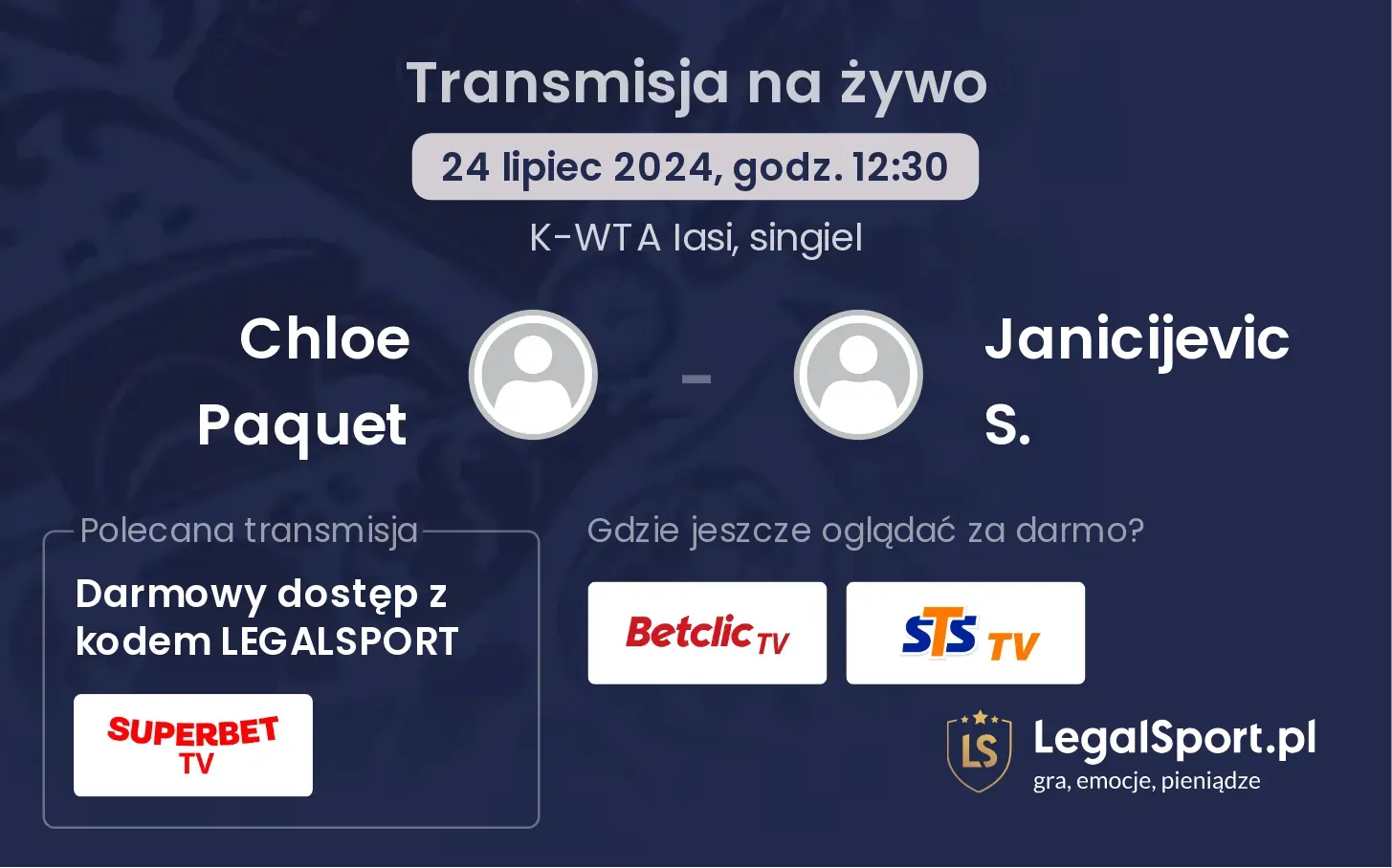 Chloe Paquet - Janicijevic S. transmisja na żywo