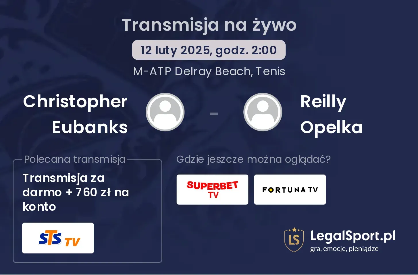 Christopher Eubanks - Reilly Opelka transmisja na żywo