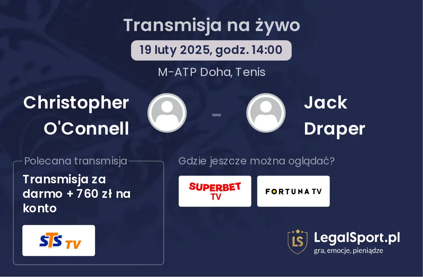 Christopher O'Connell - Jack Draper gdzie oglądać transmisję?