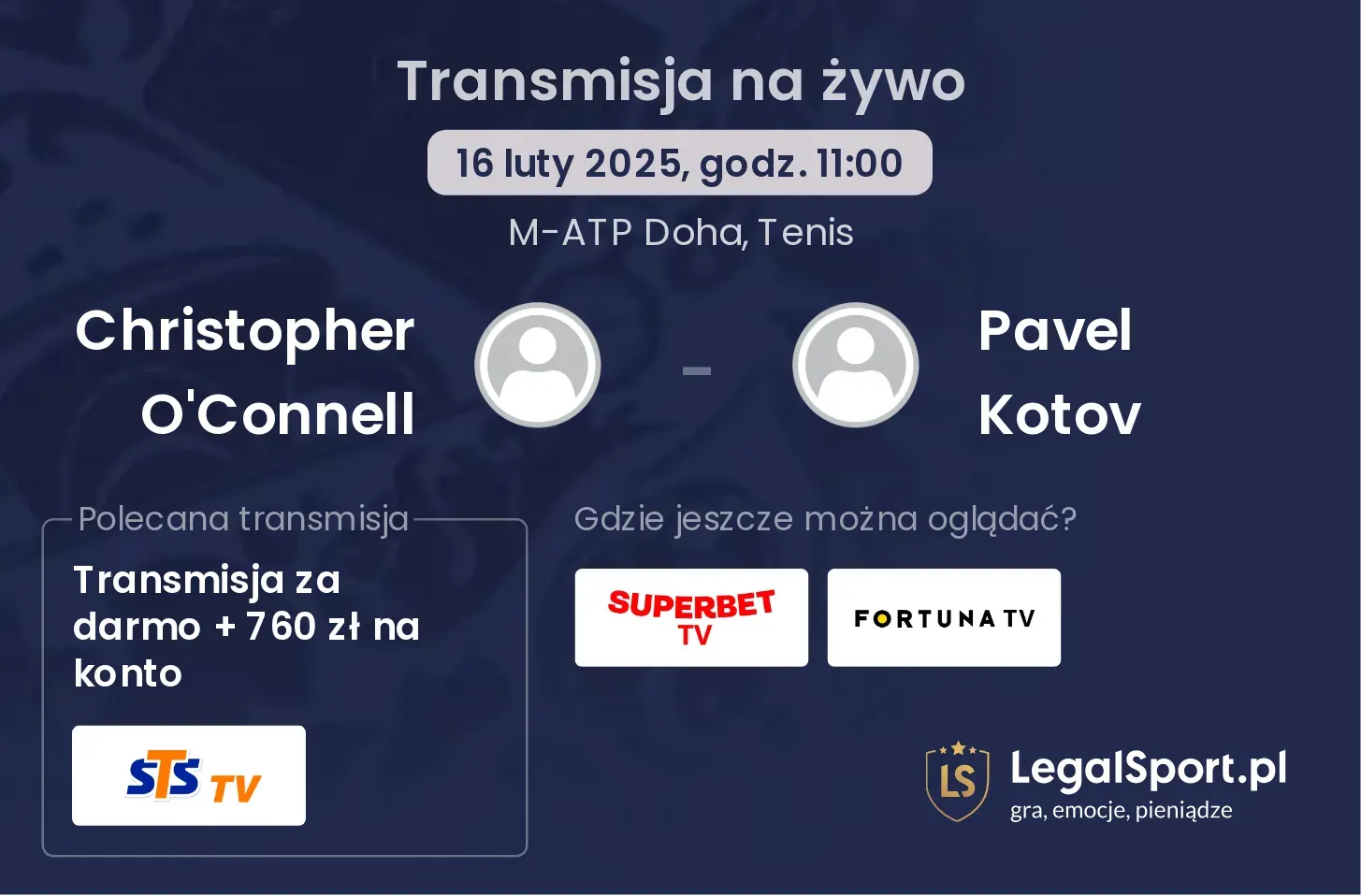 Christopher O'Connell - Pavel Kotov transmisja na żywo