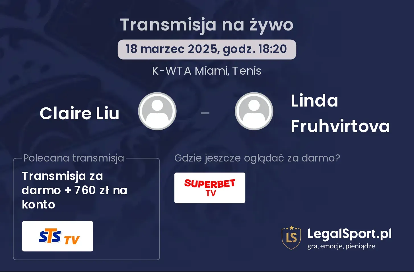 Claire Liu - Linda Fruhvirtova gdzie oglądać transmisję?