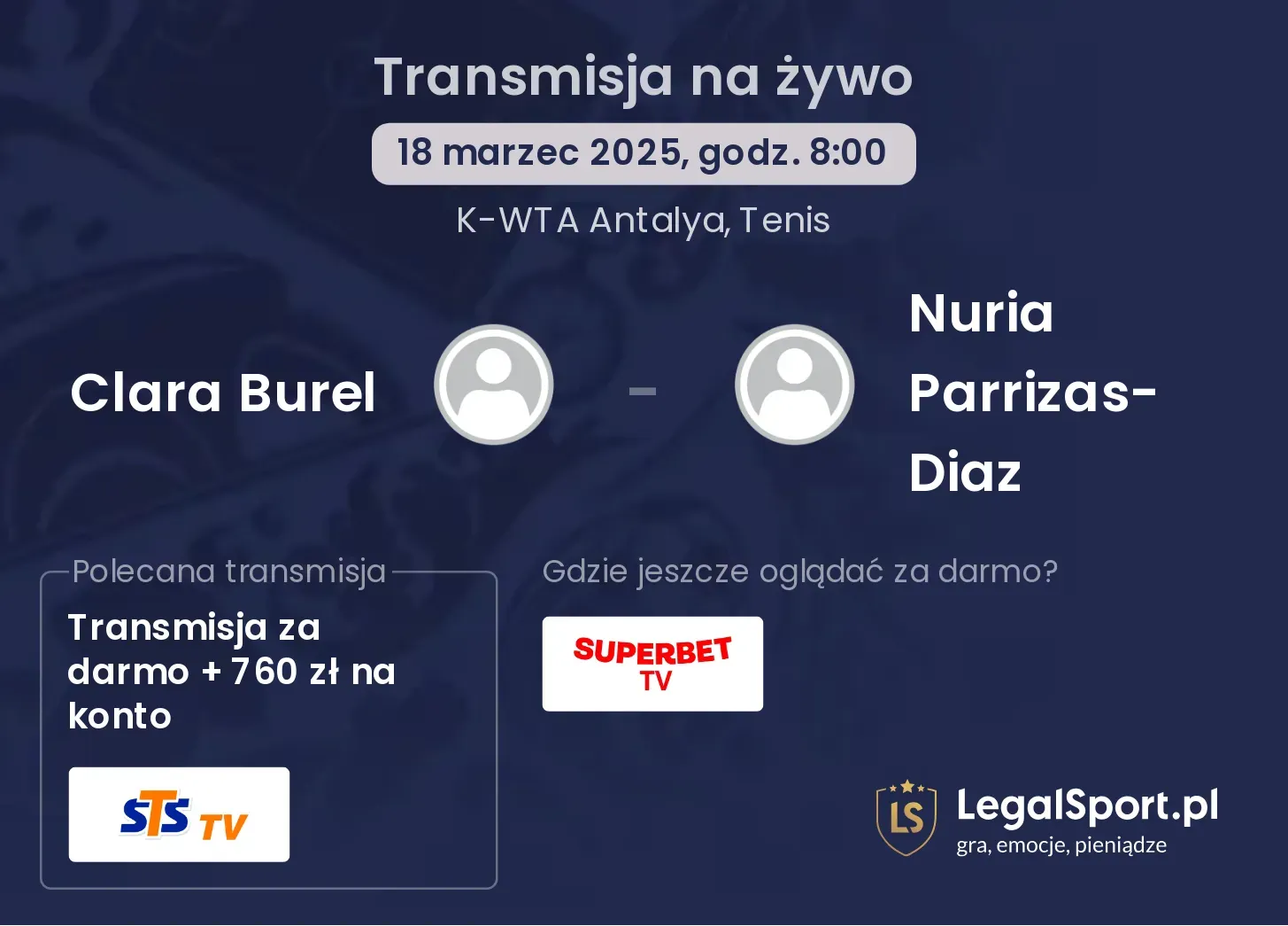 Clara Burel - Nuria Parrizas-Diaz transmisja na żywo