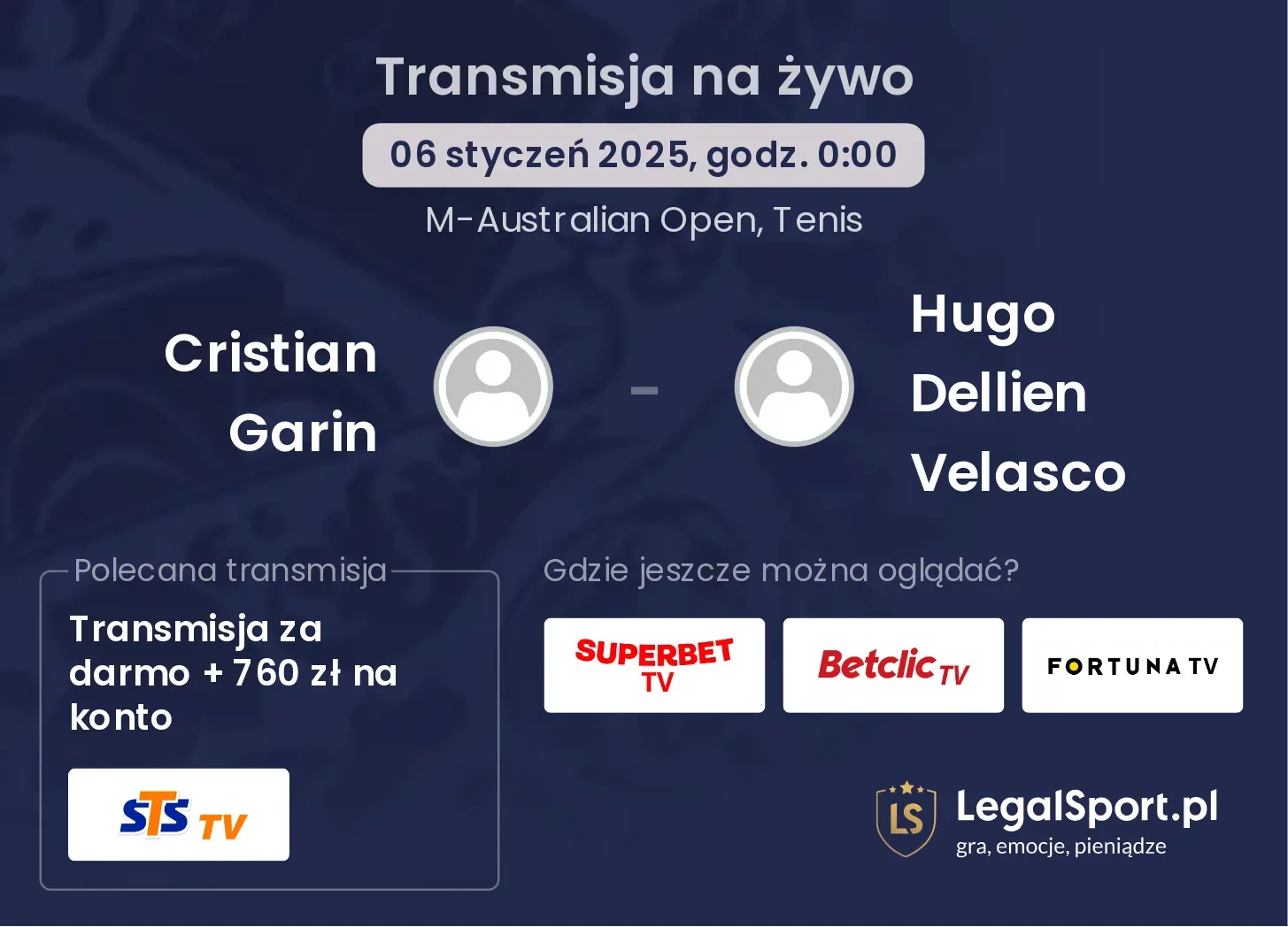 Cristian Garin - Hugo Dellien Velasco gdzie oglądać transmisję?