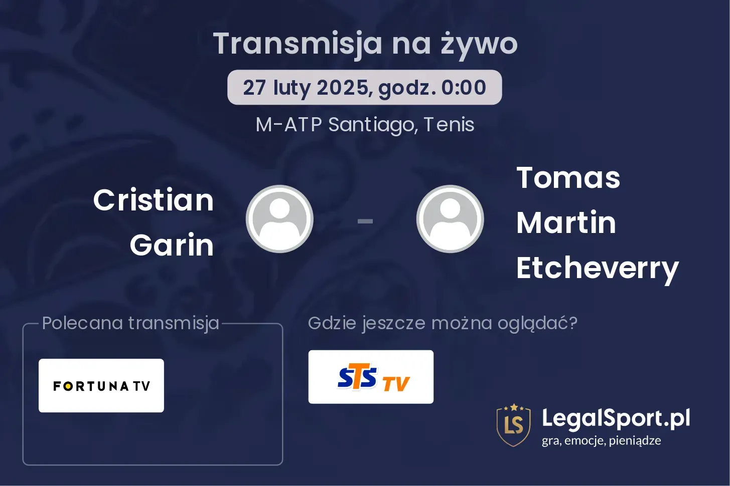 Cristian Garin - Tomas Martin Etcheverry transmisja na żywo