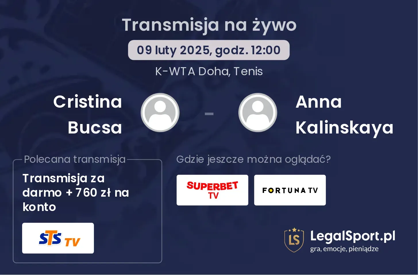 Cristina Bucsa - Anna Kalinskaya transmisja na żywo