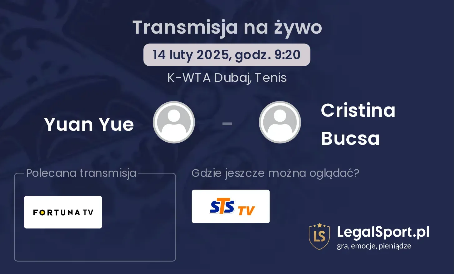 Yuan Yue - Cristina Bucsa gdzie oglądać transmisję?